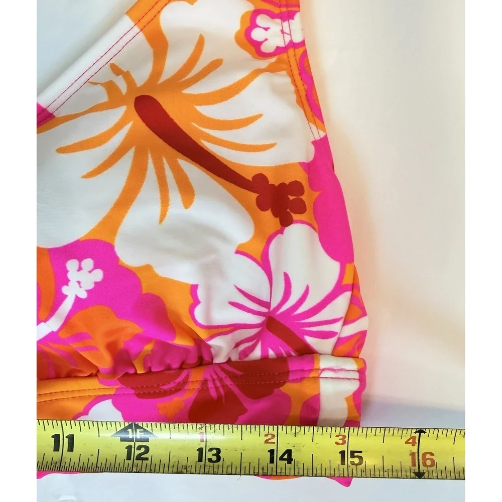 NWT Wild Fable Tropical Floral Bikini Swimsuit Top Womens L Pink Free Bottoms - Picture 4 of 11